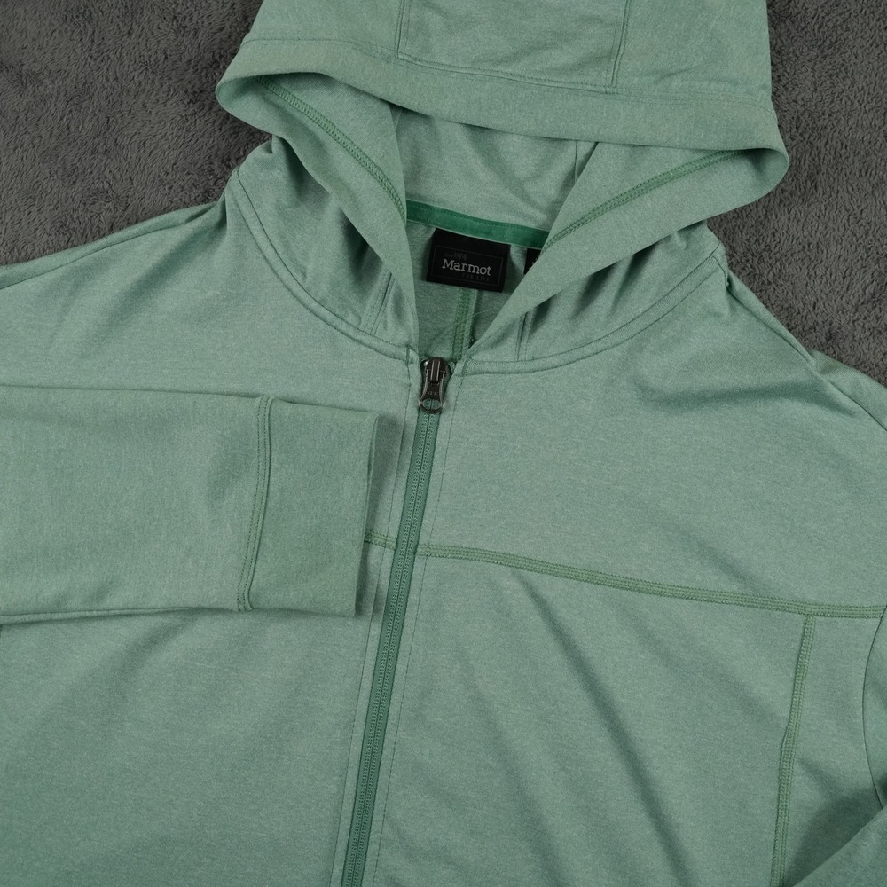 Marmot Sun Point Hoody Women XL Green Full Zip Long Sleeve Hooded Jacket